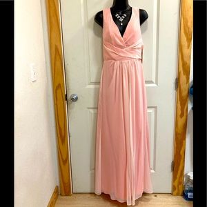 Pink chiffon maxi dress